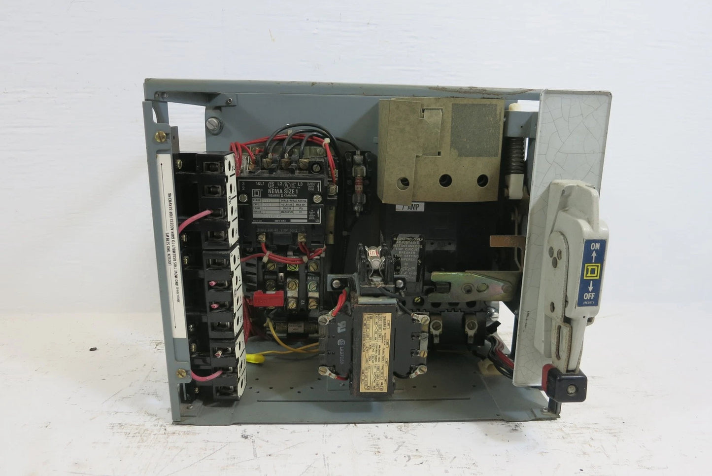 Square D Model 4 Size 1 Starter 7 Amp Breaker Motor Control Bucket 12" MCC